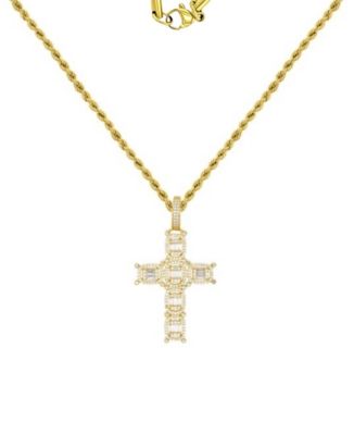 14k Gold-Plated Large Cross Charm Necklace