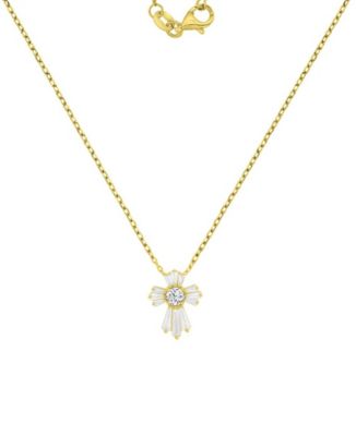 14k Gold-Plated Tiny Cross Station Necklace