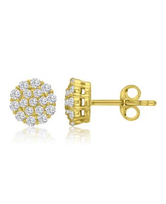 14k Gold-Plated Delicate Halo Stud Earrings