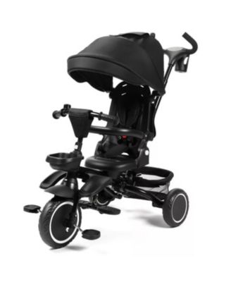 8-in-1 Kids Tricycle with Adjustable Push Handle, Canopy and Storage