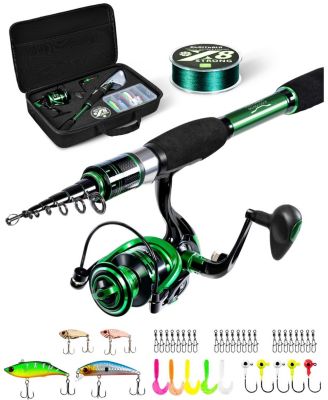 7 feet Fishing Rod Reel Telescoping Pole Travel Kit Carrier Bag Freshwater Saltwater