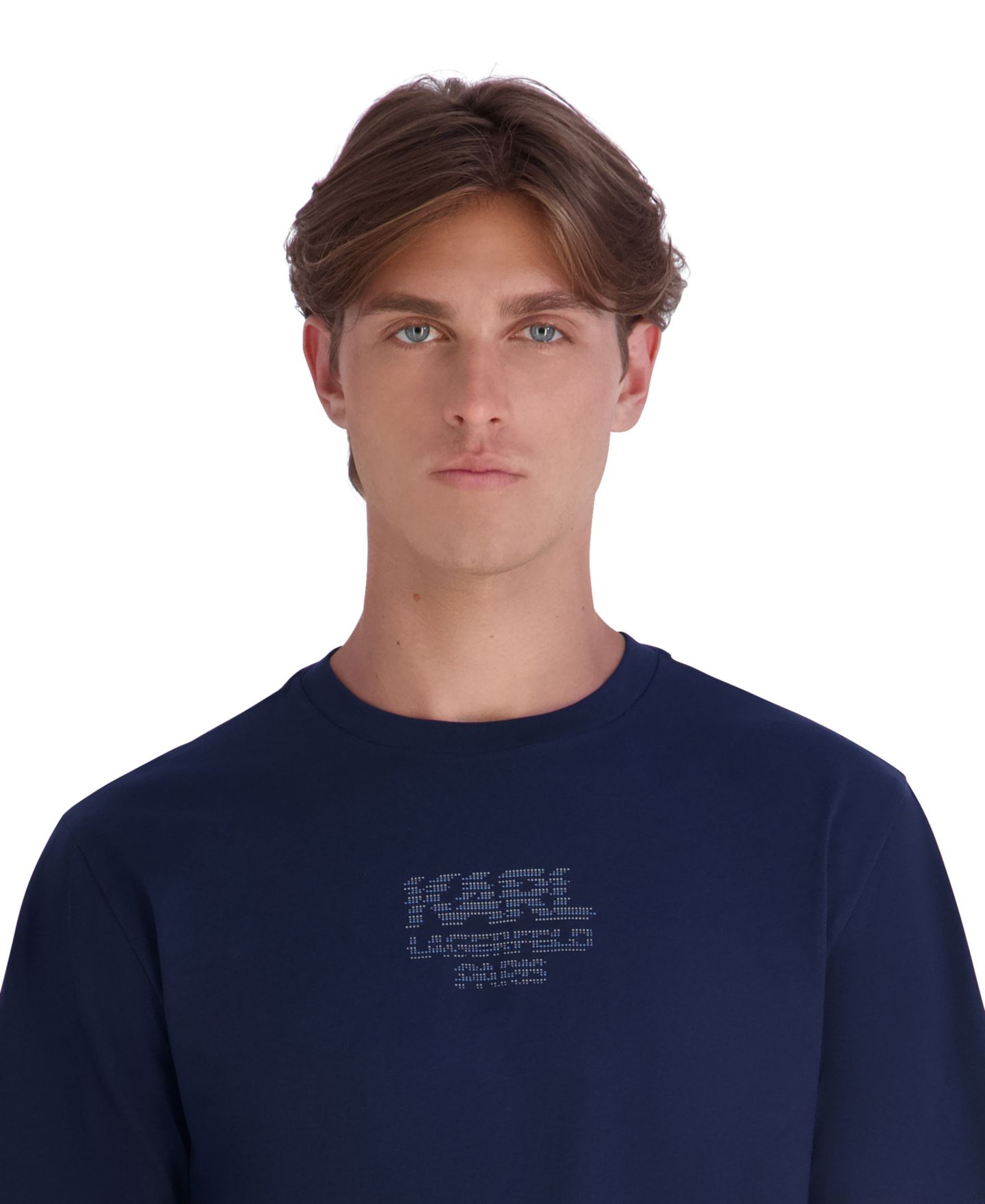 Мужская футболка KARL LAGERFELD PARIS Tetrix Textured Logo, цвет: Тёмно-синий — фото 4