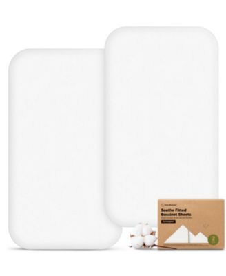 Organic Bassinet Sheet for Boys, Girls, 2-Pack Soothe Bassinet Sheets for Baby Delight Dreamer Bedside Sleeper