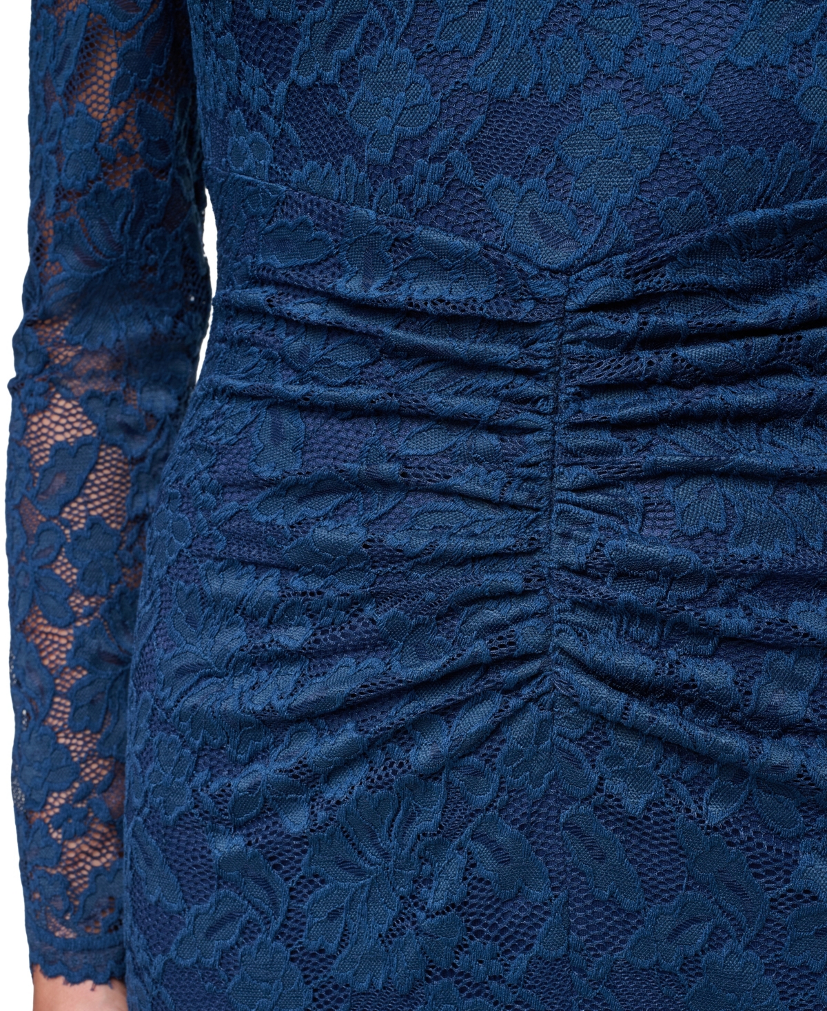 Vince Camuto Women's Lace Long-Sleeve Bodycon with Drape Dress