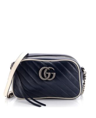 Small GG Marmont Shoulder Bag Diagonal Quilted Leather