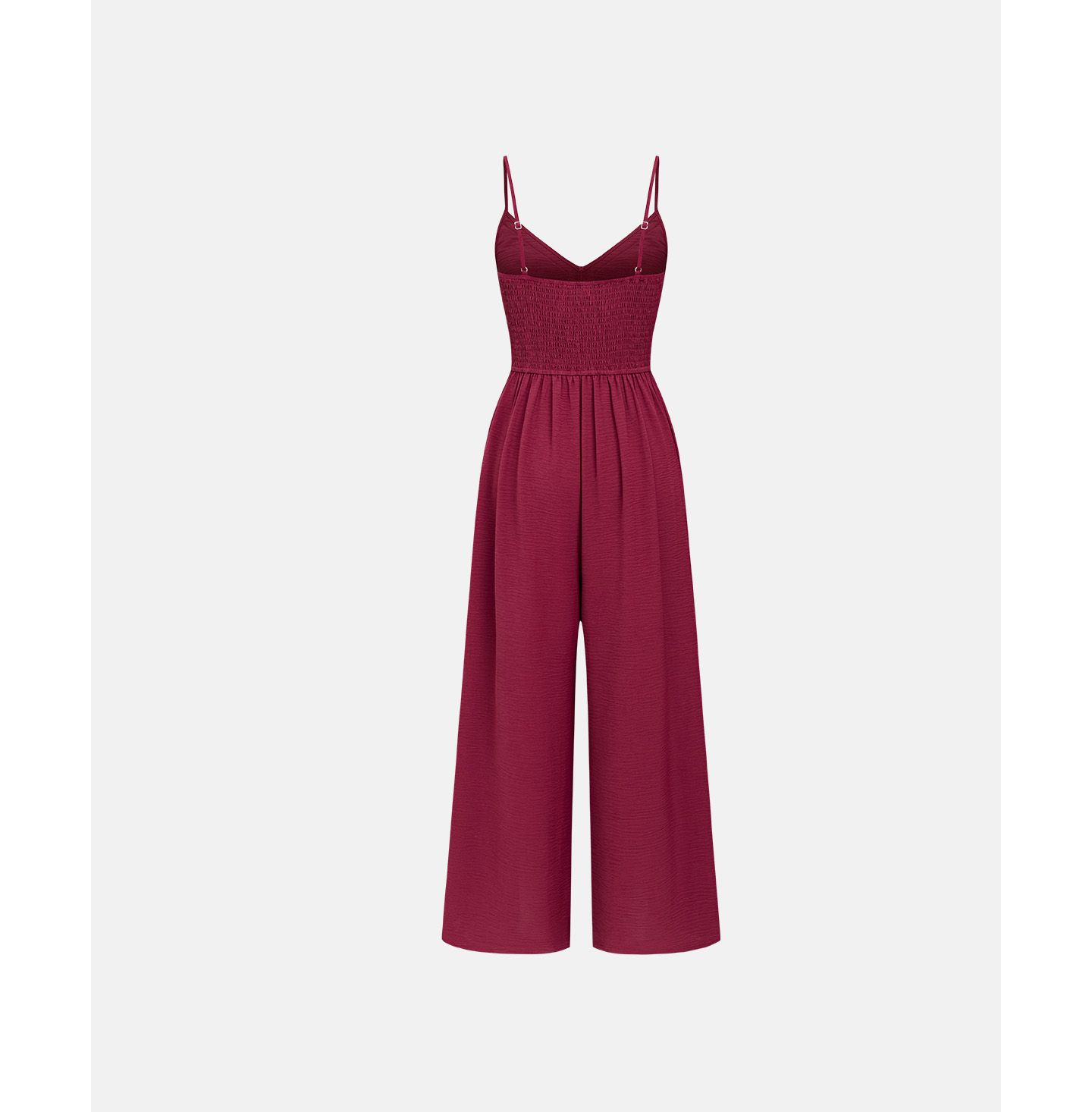 Женский комбинезон Cupshe After Party V-Neck Sleeveless Crochet-Lace Jumpsuit, цвет: Тёмный красный — фото 5
