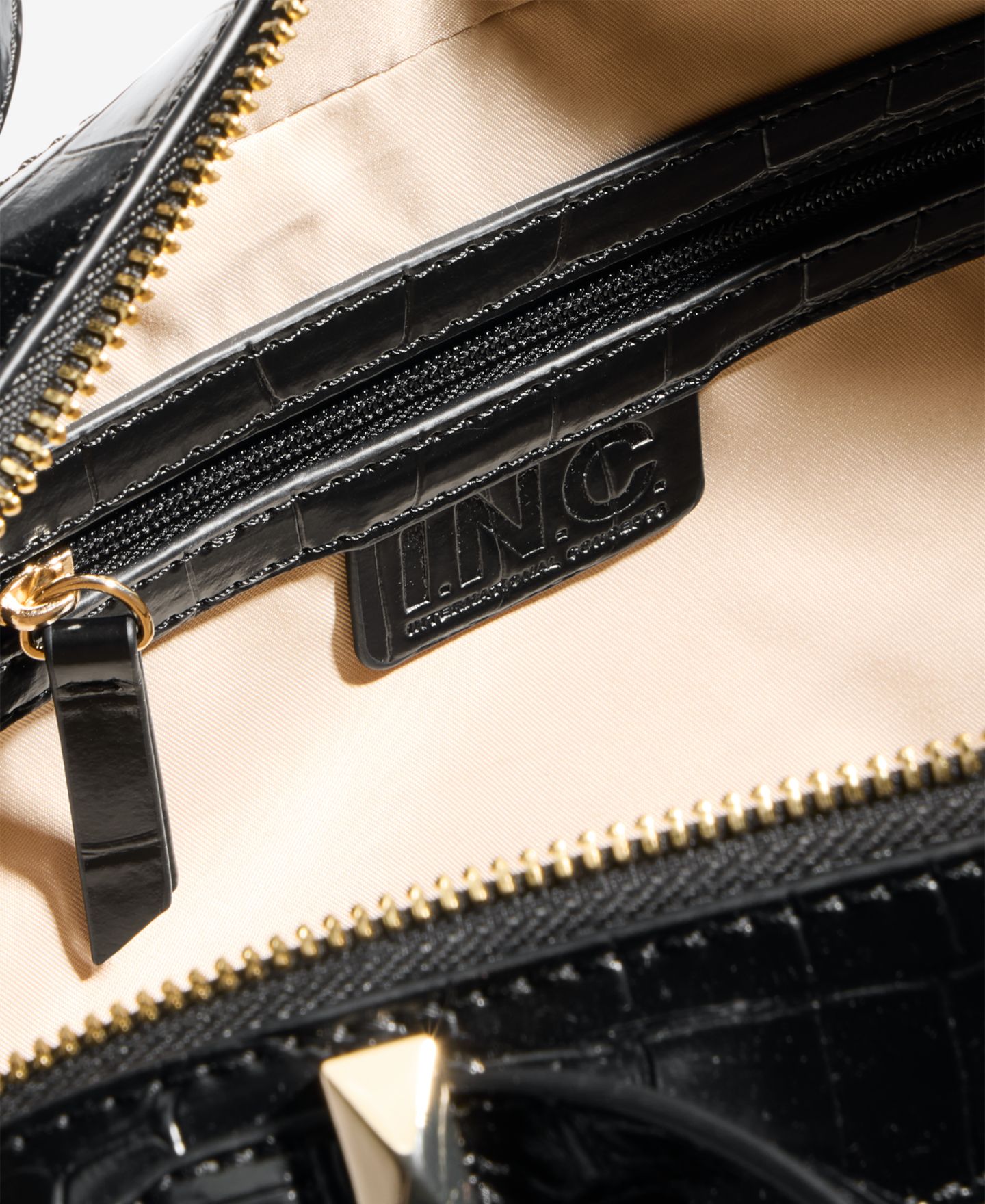 Женская сумка I.N.C. International Concepts Nedda Croco-Embossed Satchel, цвет: Чёрный — фото 2