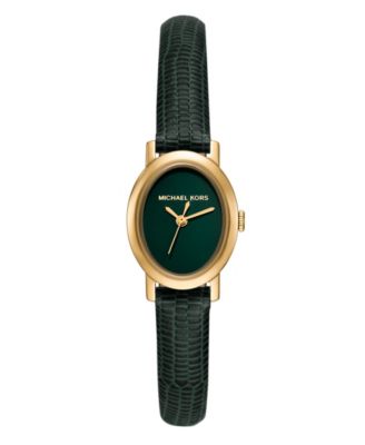 MICHAEL Women's Maude Three-Hand Green Leather Watch 21mm