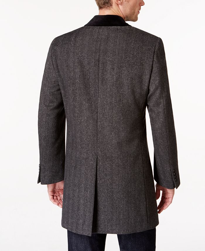 Tommy Hilfiger Grey Herringbone Overcoat & Reviews - Suits & Tuxedos ...