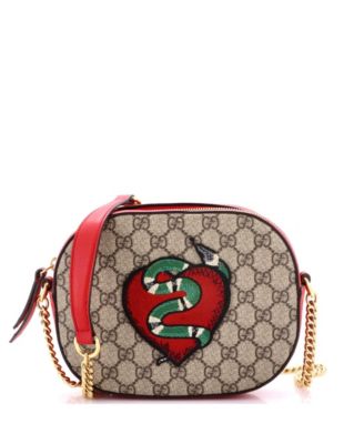 Mini Chain Crossbody Bag Embroidered GG Coated Canvas