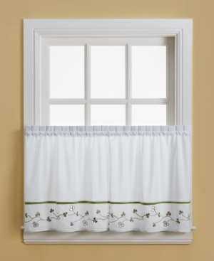 Chf Clover 58" X 36" Pair Of Tier Curtains In Green