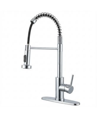 Kitchen Faucet with Pull Down Sprayer Industrial 1 Handle 1 Hole Or 3 Hole Faucet for Farmhouse Camper Laundry Utility Rv Wet Bar Sinks