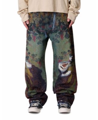 Men's Ultra Baggy Leopard Denim Jeans