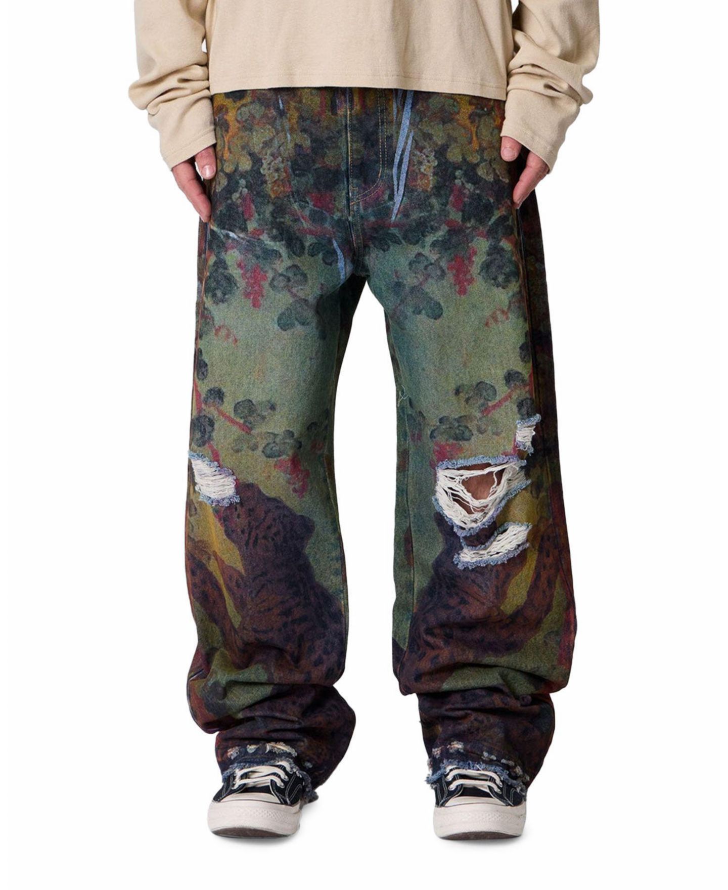 Мужские джинсы mnml Ultra Baggy Leopard Denim Jeans — фото 1