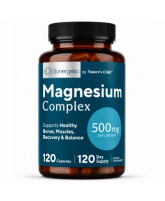 Magnesium Citrate and Oxide 500mg Capsules for Bone, Muscle and Energy Support, 120 Count