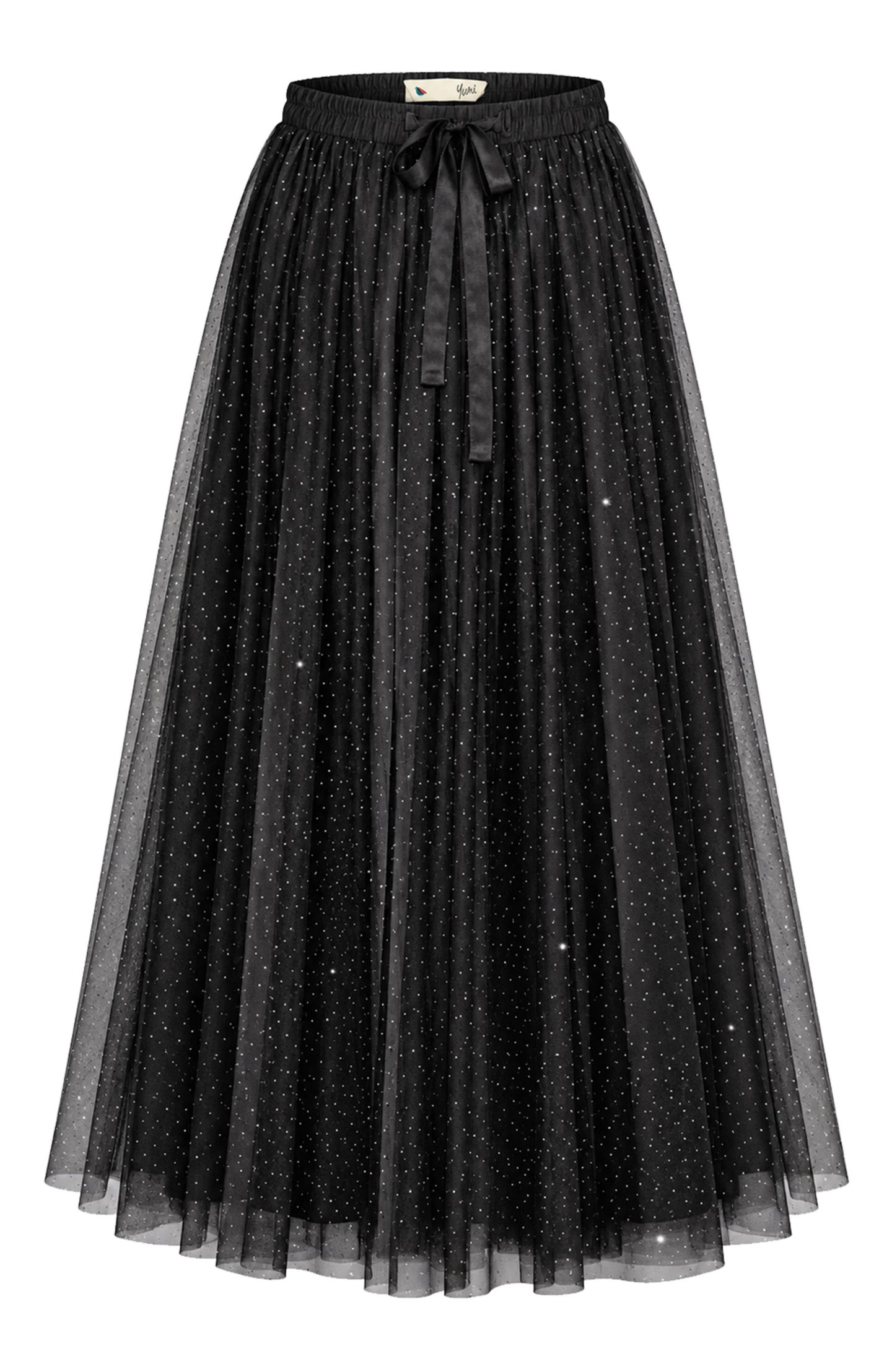 Женская юбка Yumi Diamonte Tulle Maxi, цвет: Чёрный — фото 6