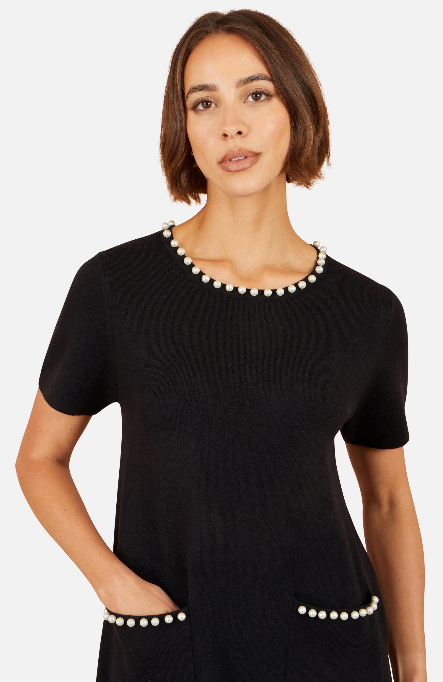 Women's Embellished Knit Short-Sleeve Dress