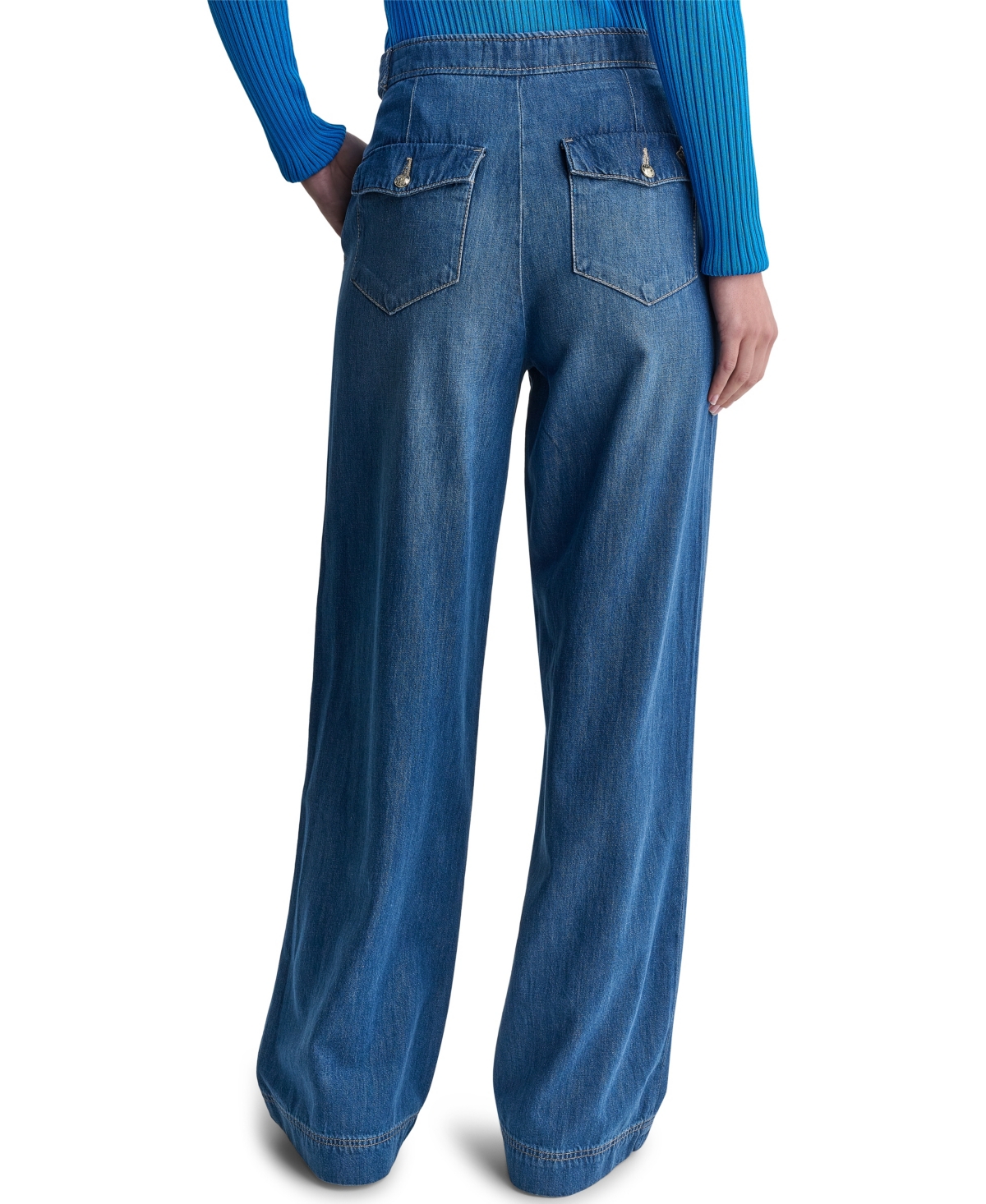 Bcbg Women's Wide-Leg Tab Loose-Fit Jeans