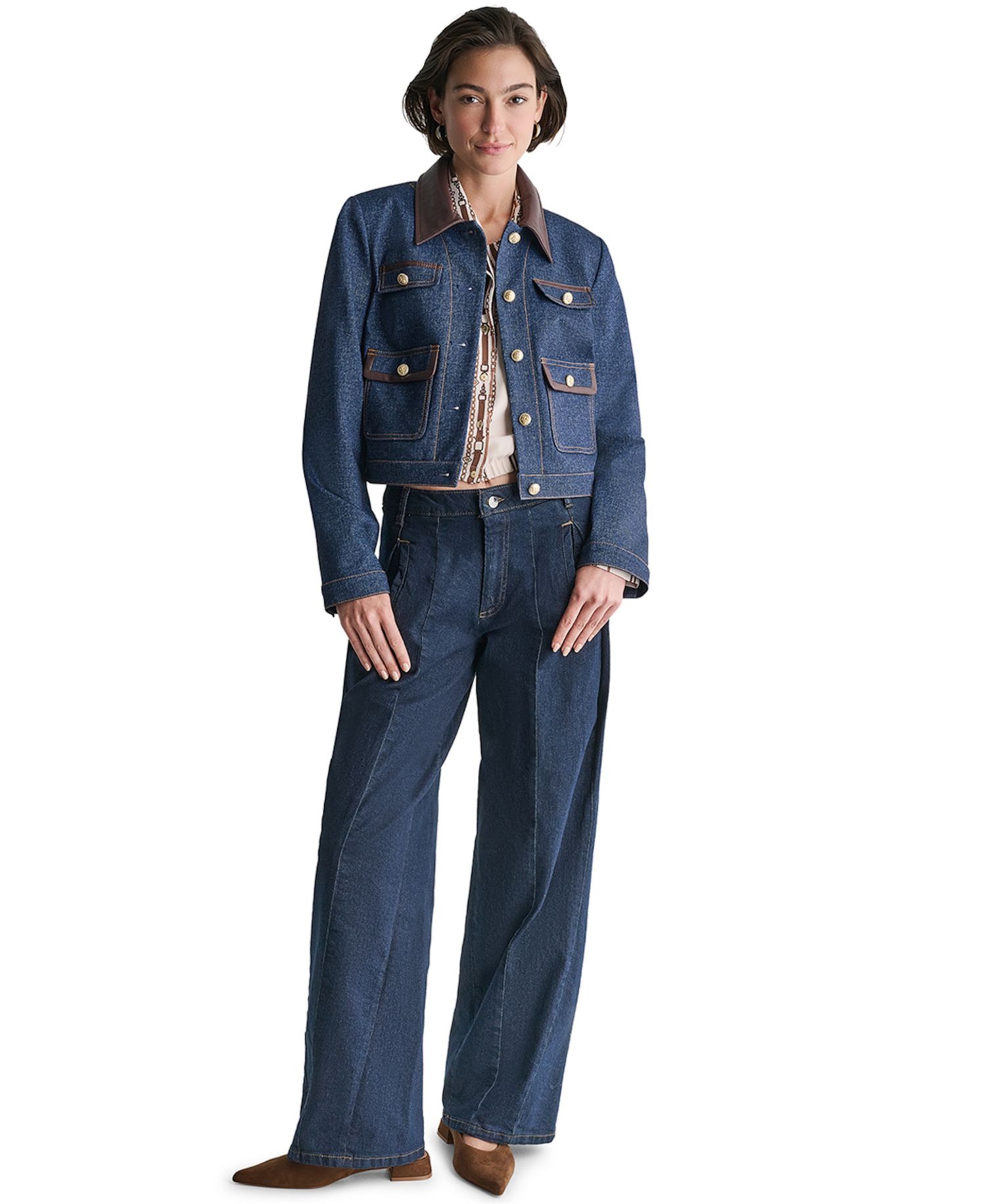 Women's Denim Trucket Cropped Jacket