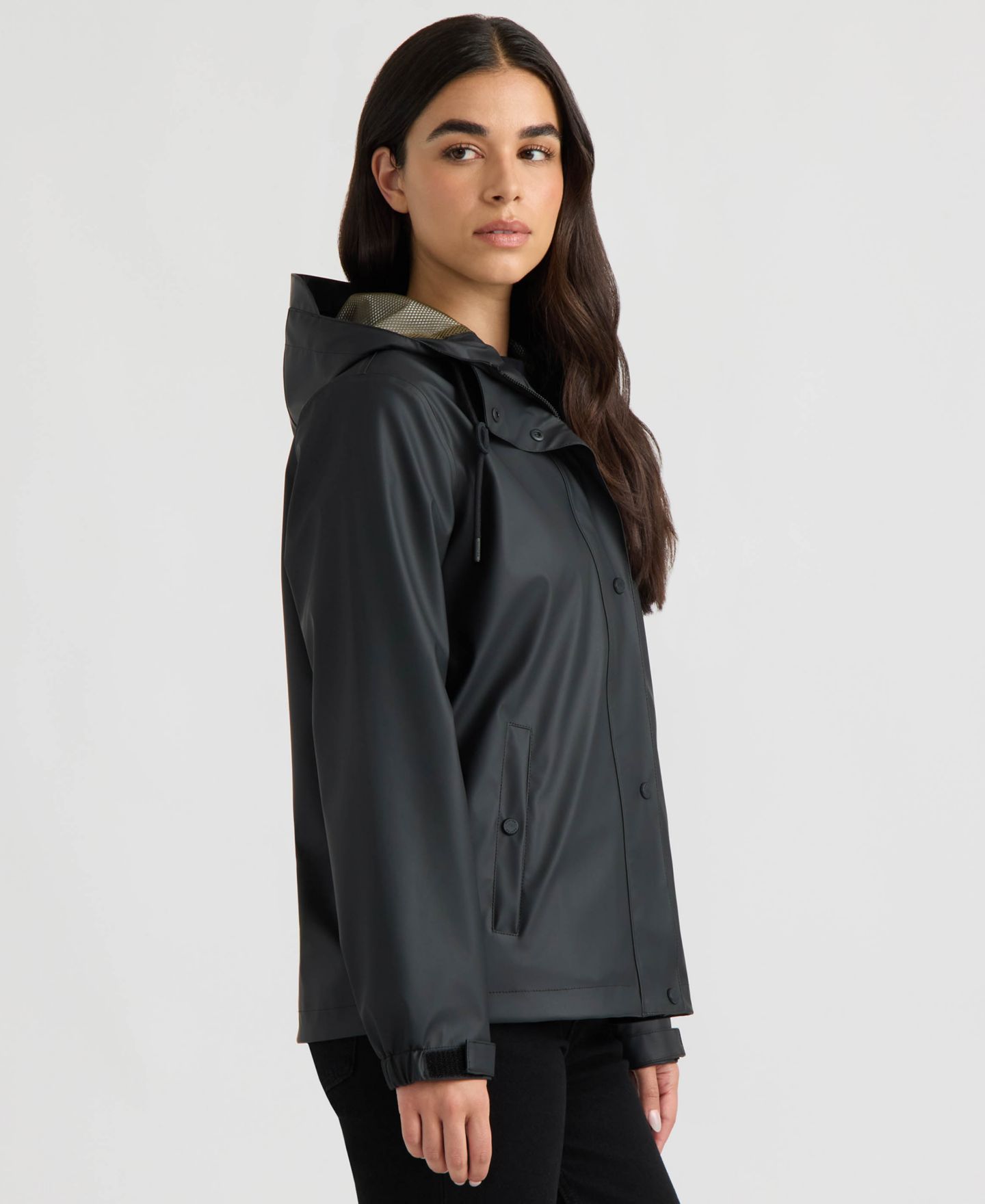 Женская куртка Hunter Dina Rubberized Hooded Waterproof, цвет: Чёрный — фото 3