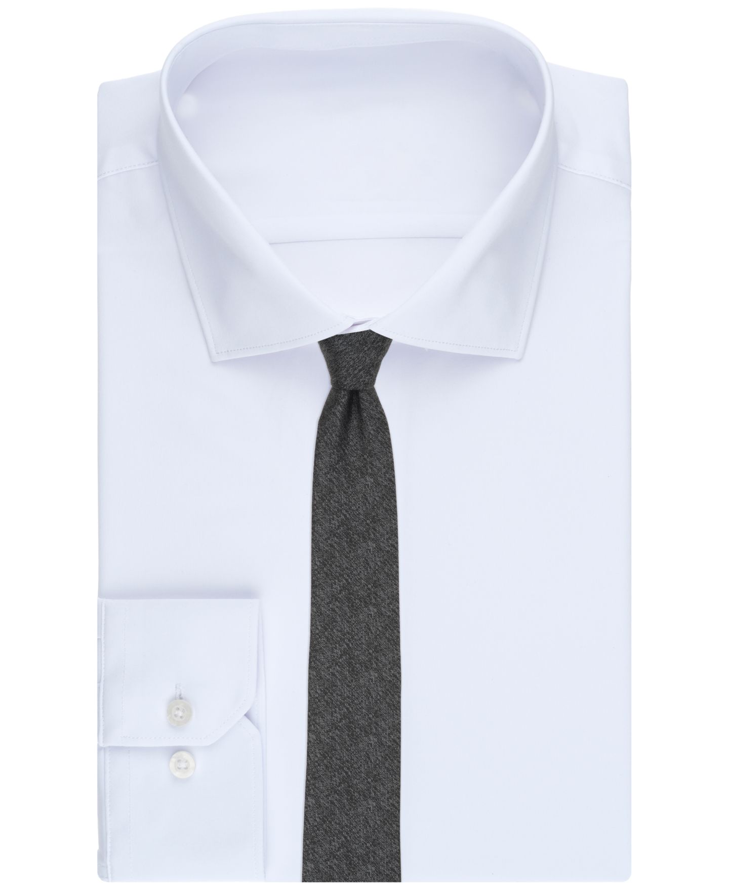Мужские галстуки Bar III Textured Skinny Tie, цвет: Чёрный — фото 3