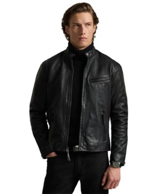 Men's Caf&eacute; Racer Leather Jacket
