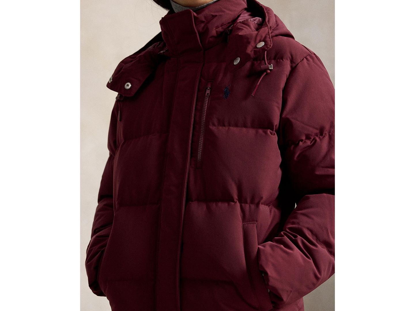 Женская куртка Polo Ralph Lauren Mid-Weight Down Puffer, цвет: Винный — фото 3