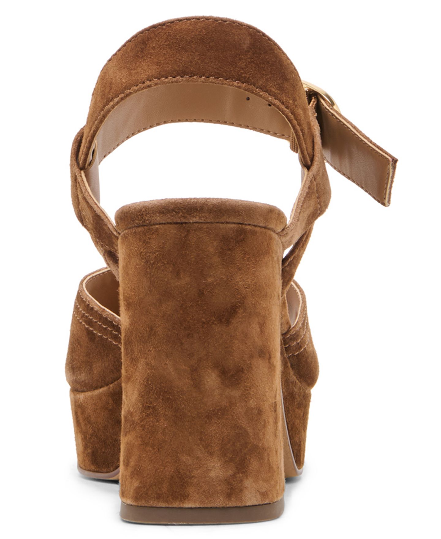 Женские сандалии Dolce Vita Fatima Two-Piece Platform Block Heel Dress Sandals, цвет: Какао замшевый — фото 3