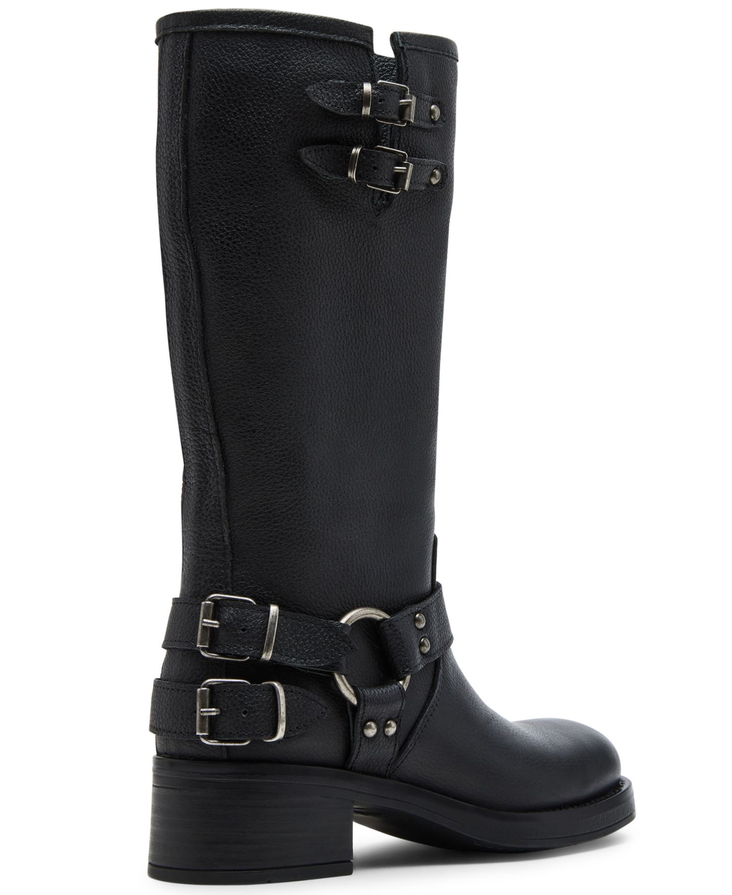Женские ботинки Steve Madden Astor Buckled Moto, цвет: Чёрный кожаный — фото 7