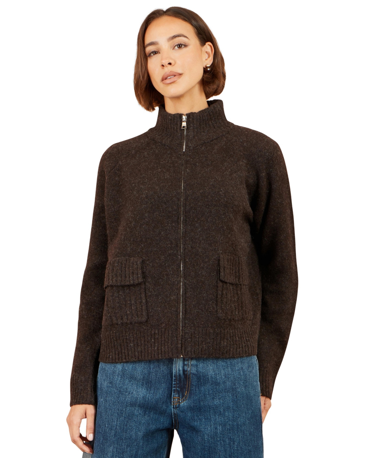 Yumi Women's Zip Up Cardigan