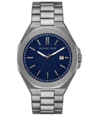 MICHAEL Men's Callum Three-Hand Date Gunmetal Stainless Steel Watch 44mm