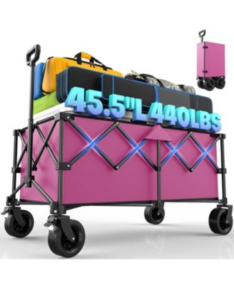 45.5" Collapsible Wagon Heavy Duty Foldable Adjustable Handle