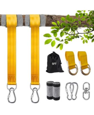 5ft Tree Swing Hanging Kit 5500 Lbs. Capacity Extra Long Straps Screw Lock Carabiners