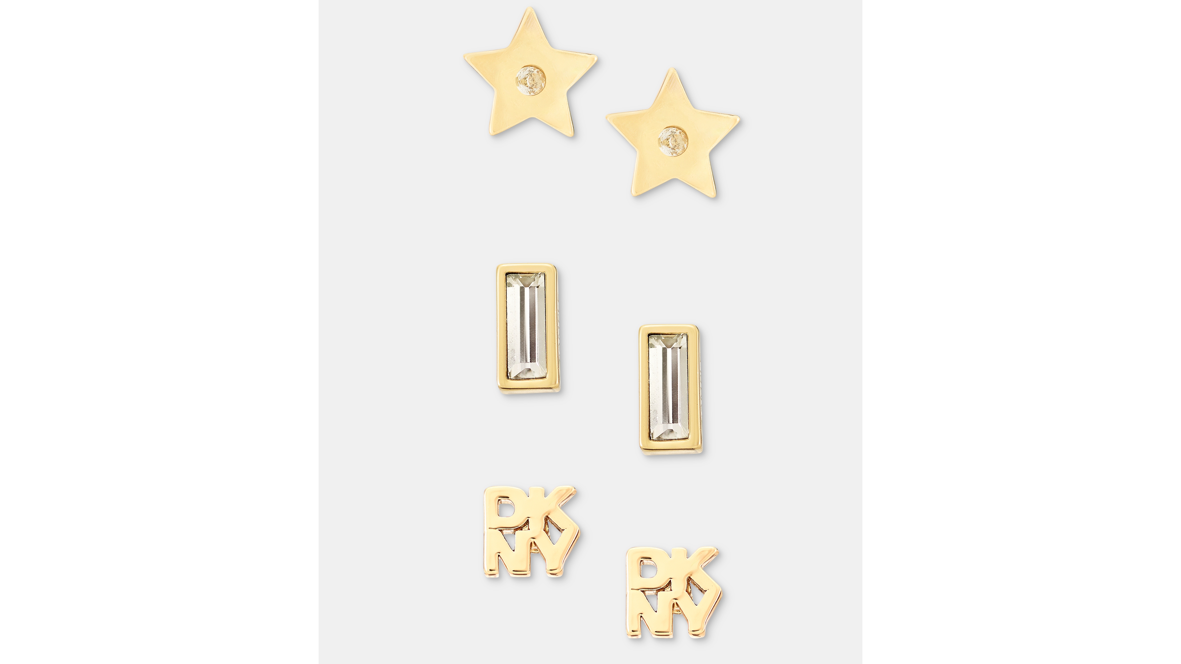 Dkny Gold-Tone Crystal Star Trio Stud Earrings
