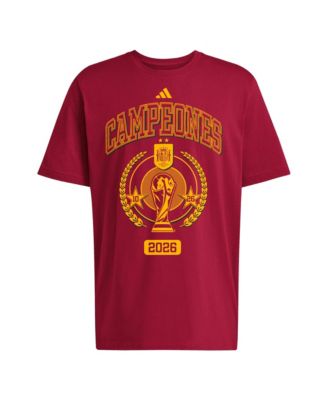 Men's Red Spain National Team 2026 FIFA World Cup Champions Trophy T-Shirt