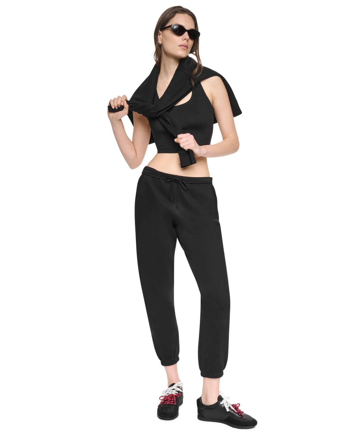 Dkny Sport Women's Stacked Puff Outline Animal Jogger Straight Pants