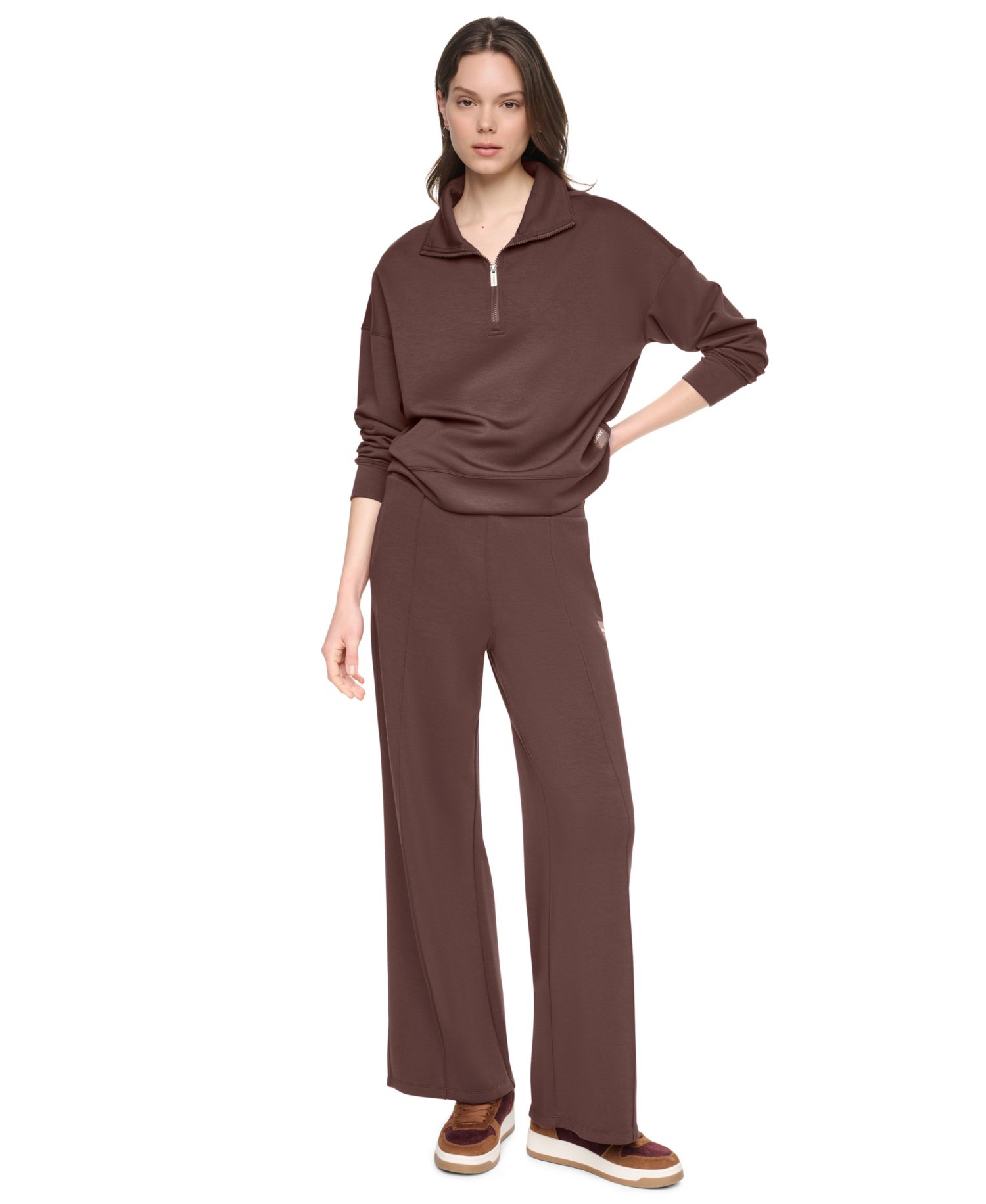 Women's High-Rise Wide-Leg Pants with Pintucks