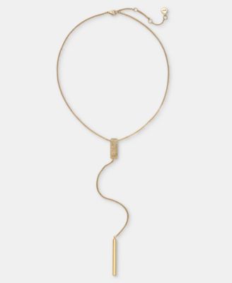 KARL LAGERFELD PARIS Pav&eacute; Link Lariat Necklace, X" + 3" extender