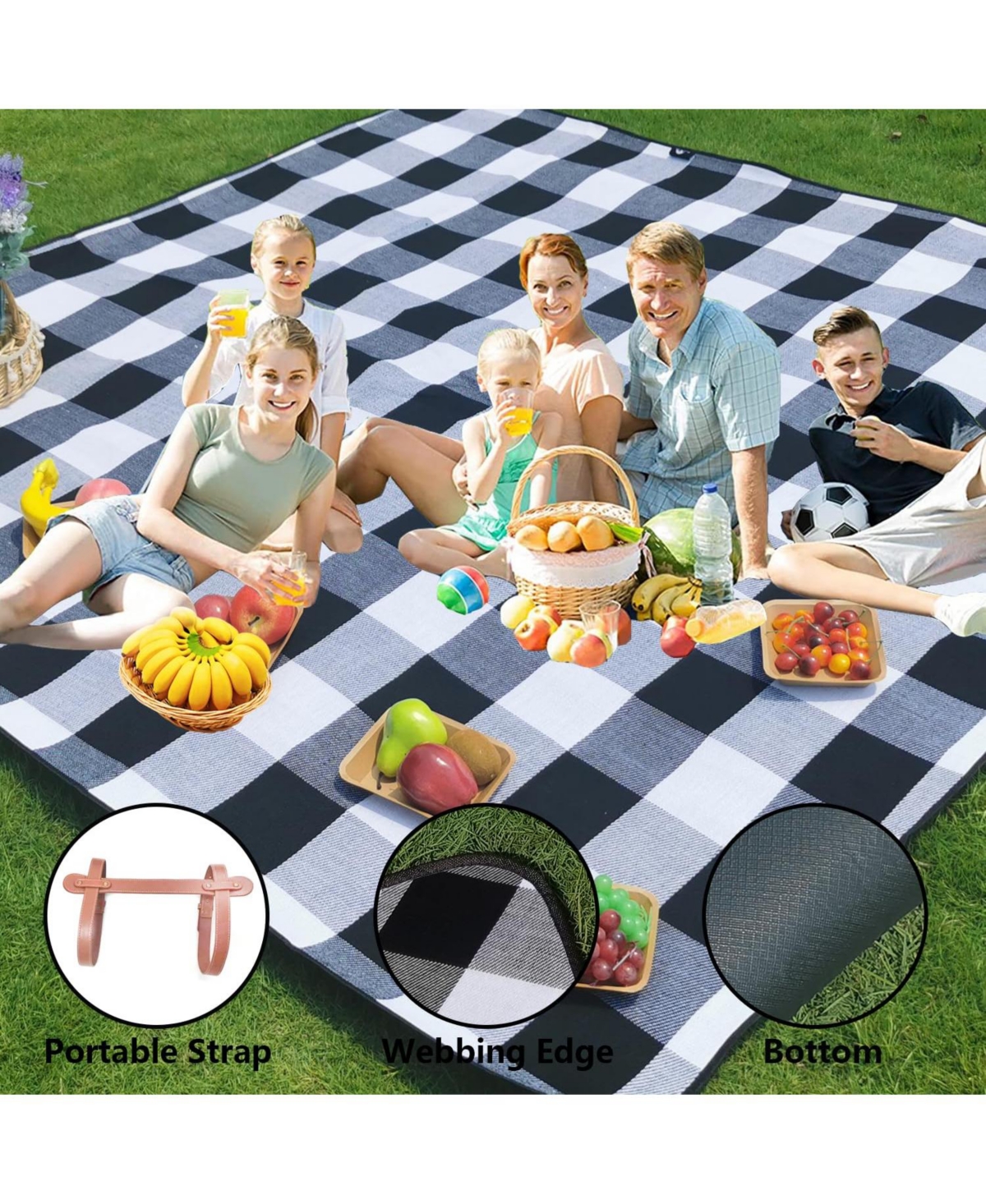 Aofar Picnic Blanket Waterproof Foldable Beach Outdoor Camping Park