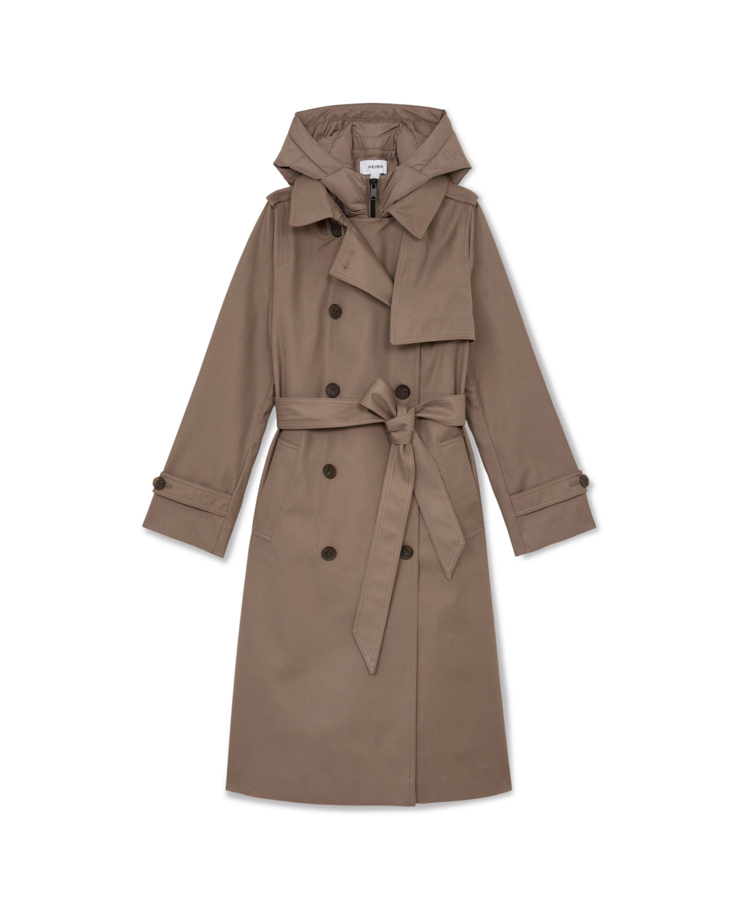 Women's Azura Hooded Double-Breasted Trench Coat