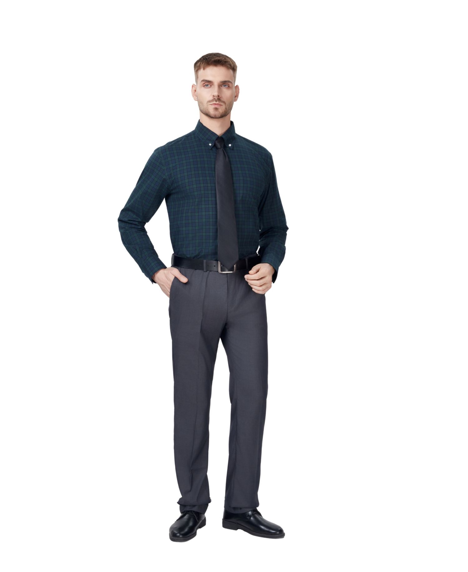 Men's Regular-Fit Blackwatch Dress Shirt