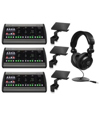 P16-HQ POWERPLAY 16-Channel Personal Monitoring Mixer WITH BEHRINGER MOUNTING BRACKET FOR P16-M AND TURNSTILE CB STUDIO MONITOR HEADPHON