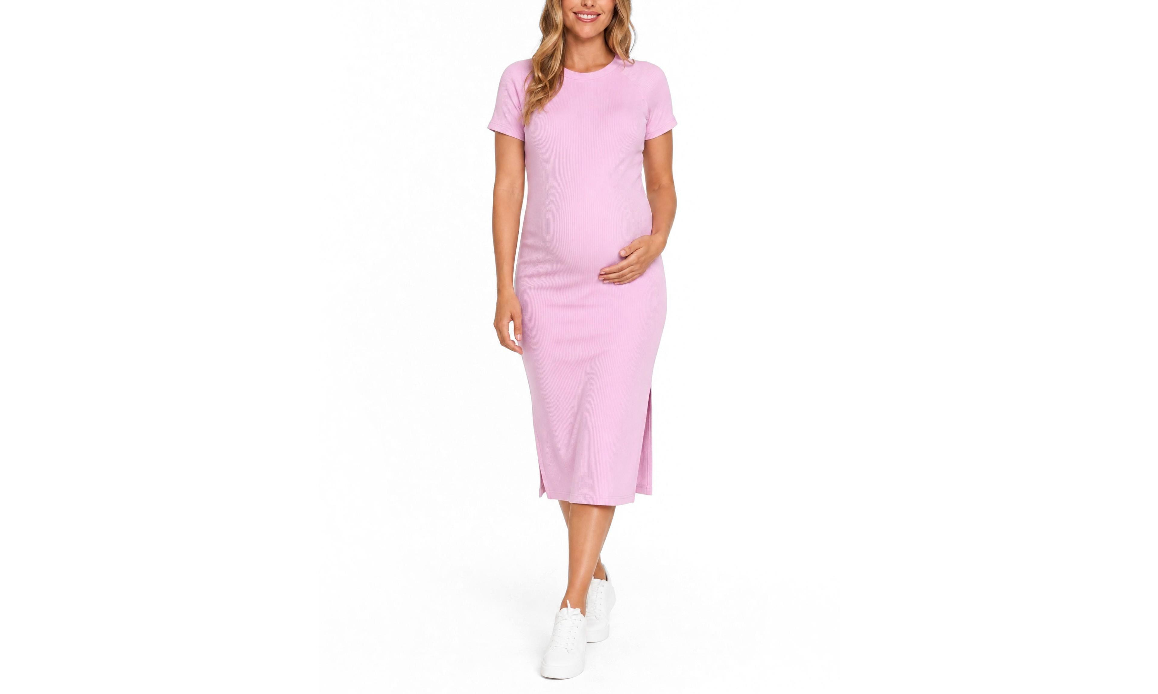 Motherhood Maternity Ribbed-Knit Bodycon Midi Dress