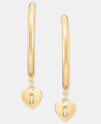 Heart Charm Hoop Earrings