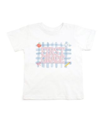 Little Girls First Grade Pearl Patch Short Sleeve T-Shirt