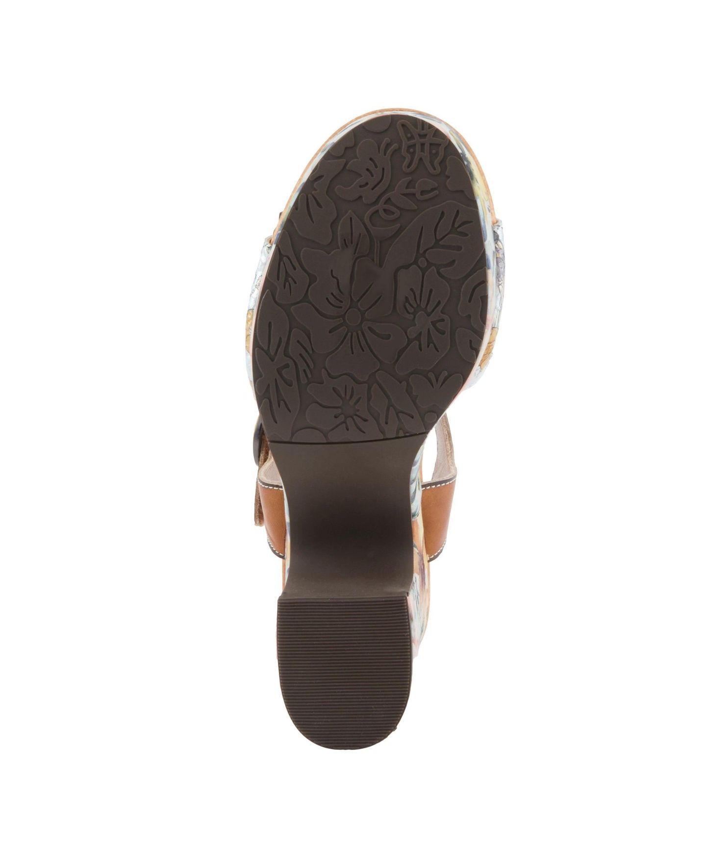 Женские сандалии L'Artiste Felis Platform with Hand-Painted Vamp, цвет: Верблюжий разноцветный — фото 6