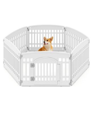 6 Panel Foldable Plastic Dog Playpen 24 Inch Indoor Outdoor Pet Fence