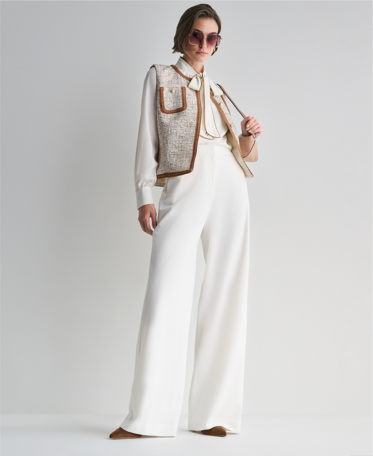 Bcbg Women's Collarless Three-Button Jacket
