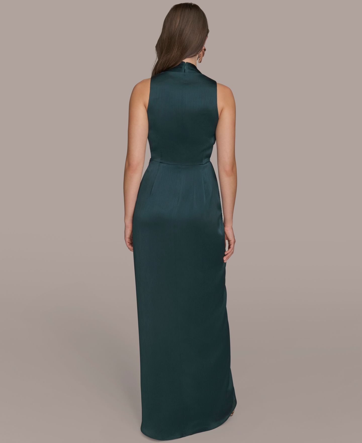Женское платье Donna Karan New York Petite Surplice V-Neck Sleeveless Side Slit Gown, цвет: Hudson — фото 5