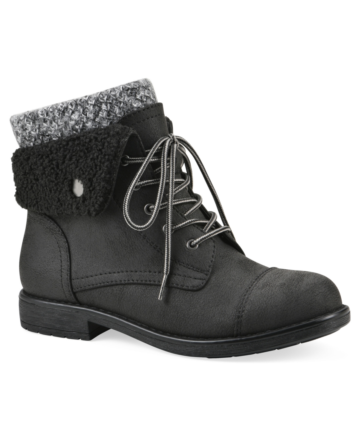 Cliffs By White Mountain Women's Duena Lace-up Hiker Booties In Black Fabric